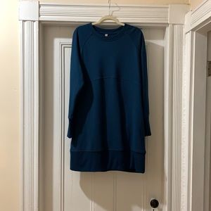 Athleta teal sweatshirt dress/ tunic size XL
